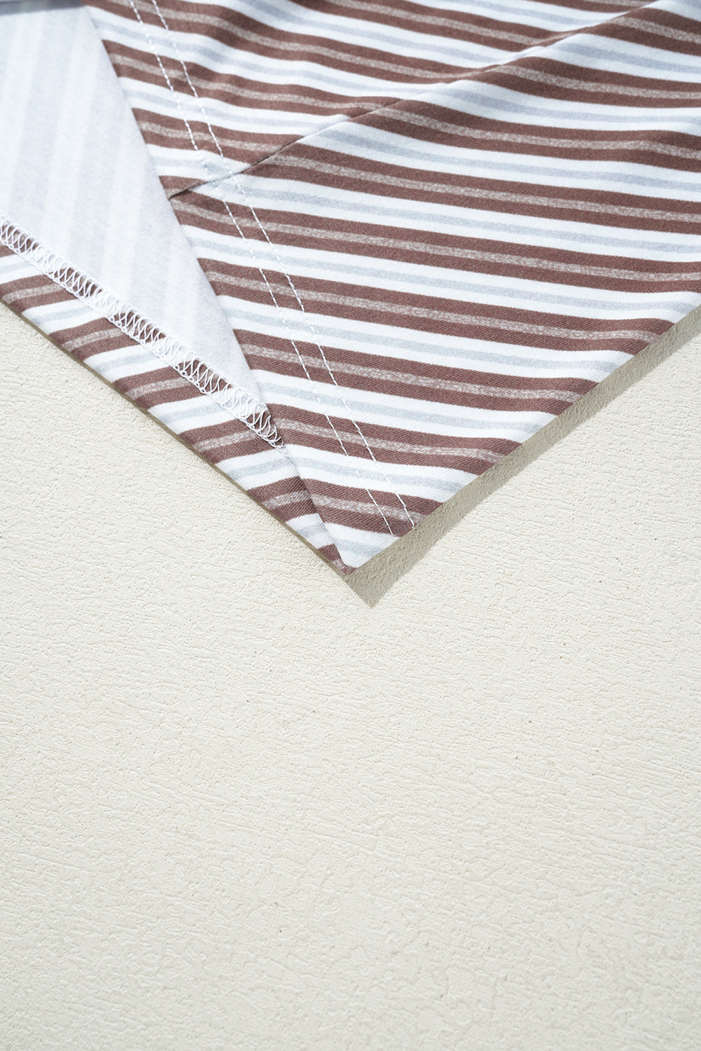 Chestnut Stripe V-Neck Cap Sleeve Blouse - The Fair Lady Shop