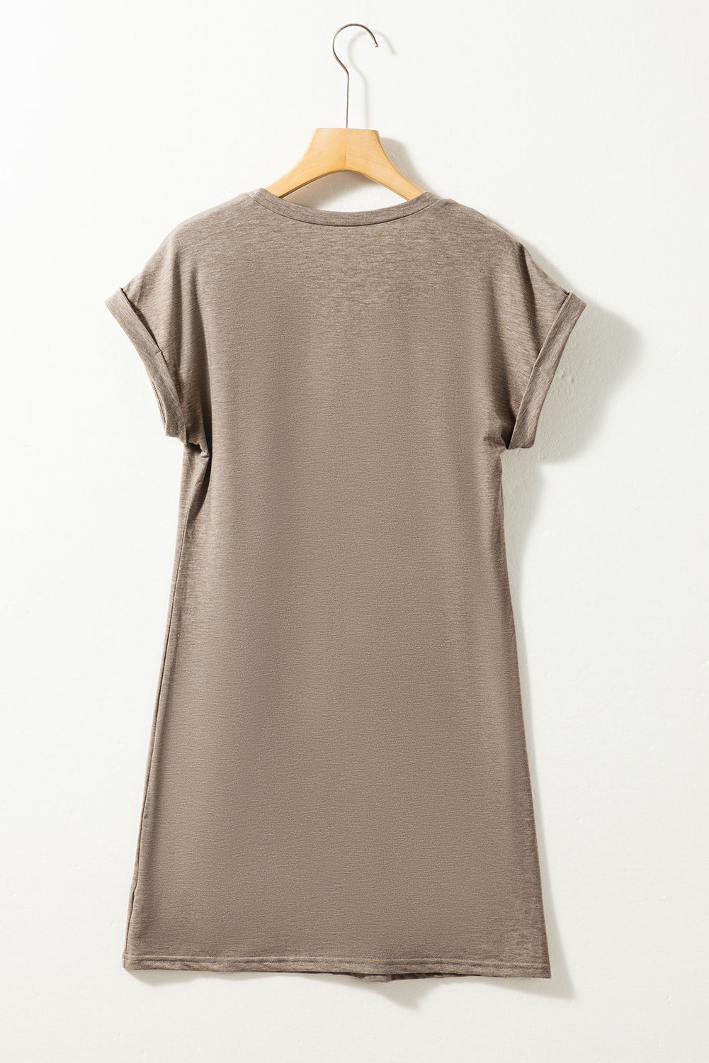 Rose Pink Center Seamed Roll Sleeve T-shirt Dress - The Fair Lady Shop