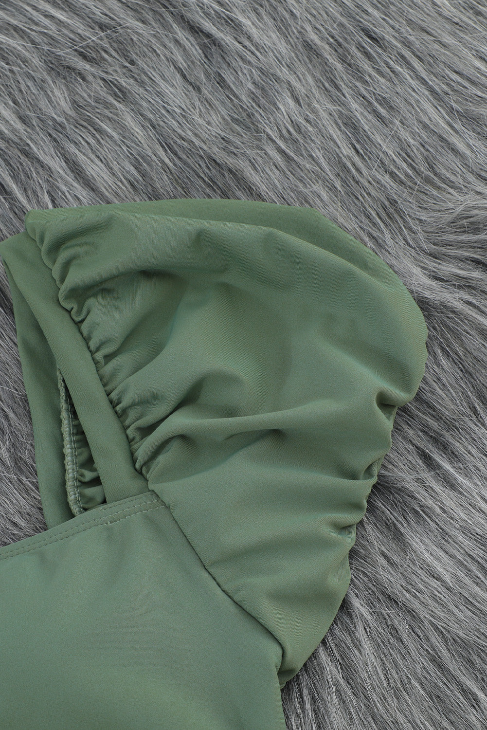 Green Sexy Bubble Sleeves High Waisted Swimsuit - The Fair Lady Shop