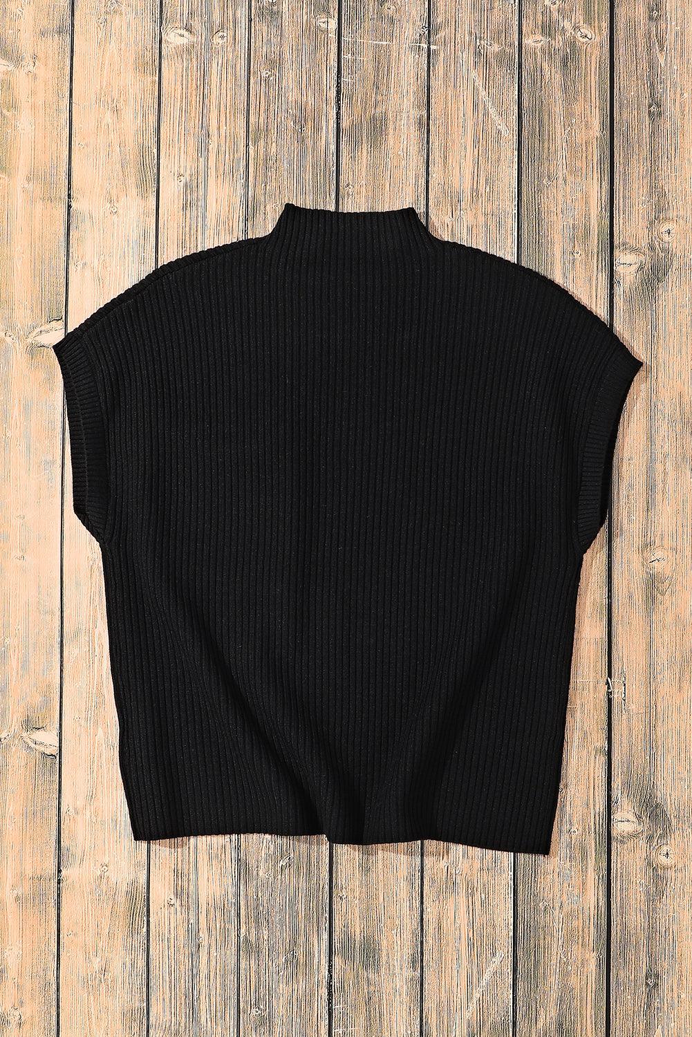 Green Patch Pocket Ribbed Knit Short Sleeve Sweater - The Fair Lady Shop