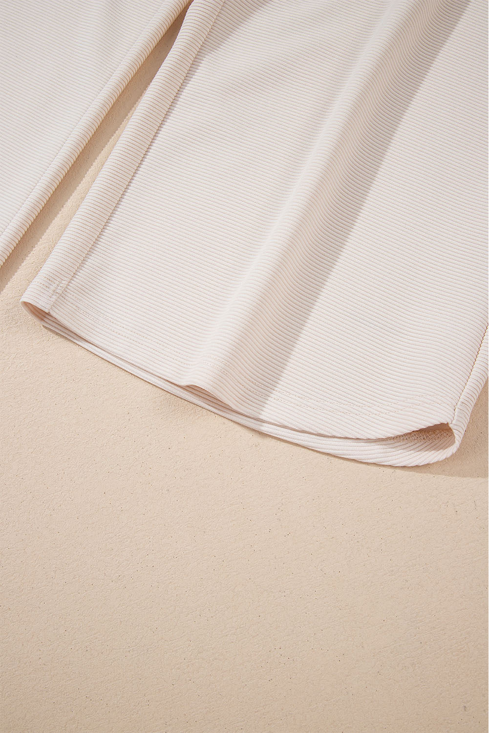 Apricot Textured Ruffle Sleeve Zipped Top and Wide Leg Pants Set - The Fair Lady Shop
