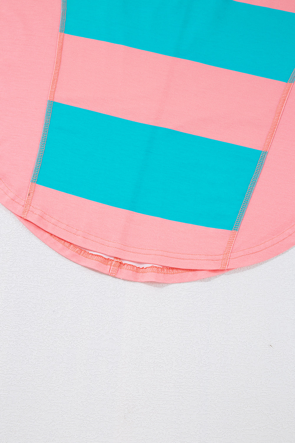 Light Blue Colorblock Drop Sleeve Round Neck Top - The Fair Lady Shop