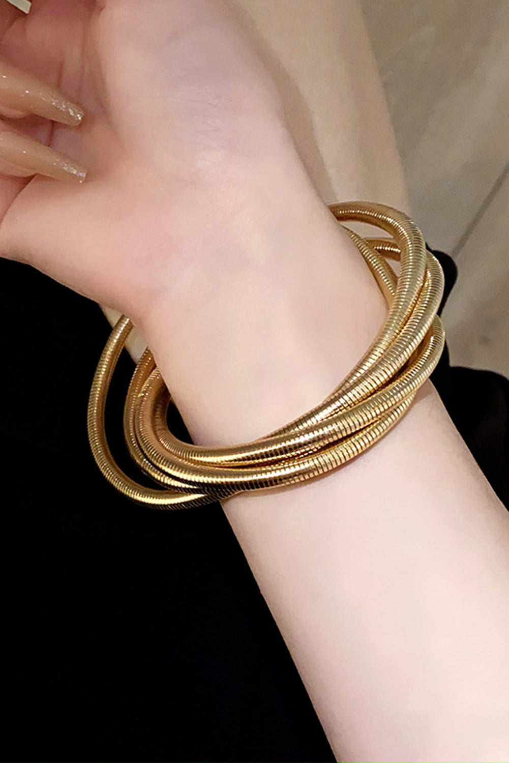 Gold Twisted Layered Stretch Bracelet - The Fair Lady Shop