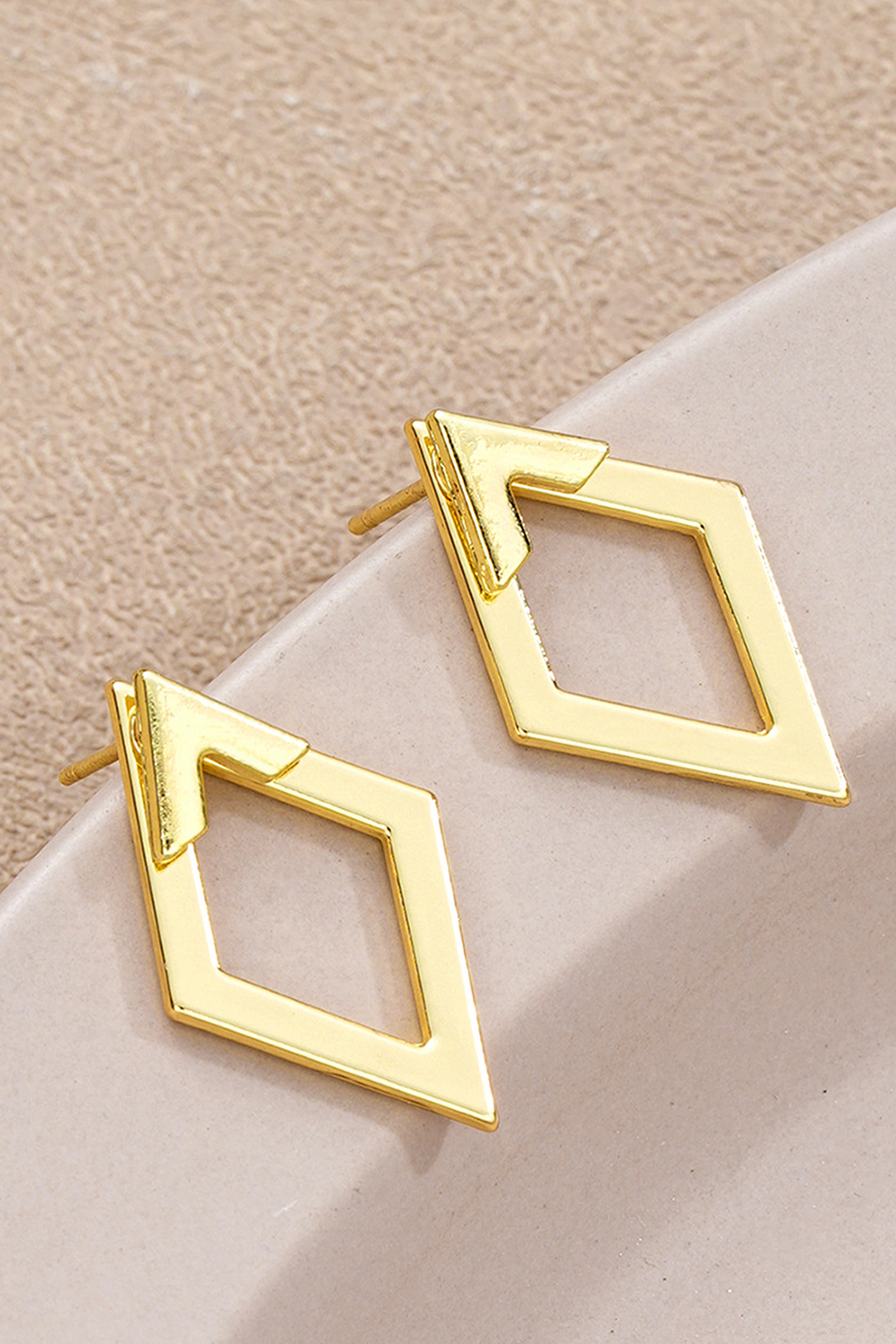 Gold Geometric Shape Stud Earrings - The Fair Lady Shop