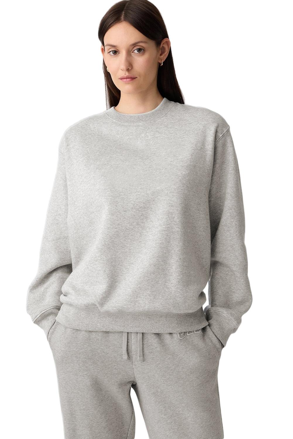 Burgundy Plain Drop Shoulder Crewneck Pullover Sweatshirt - The Fair Lady Shop