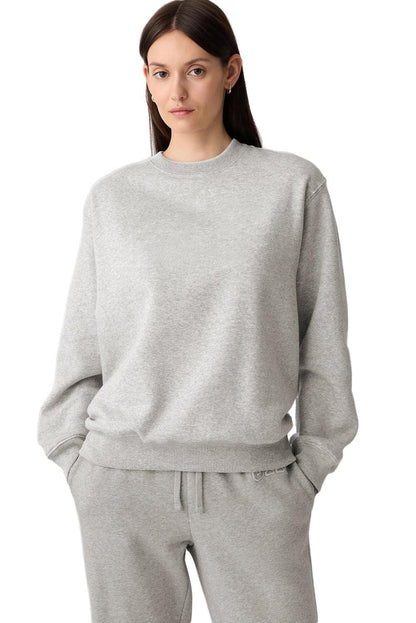 Burgundy Plain Drop Shoulder Crewneck Pullover Sweatshirt - The Fair Lady Shop