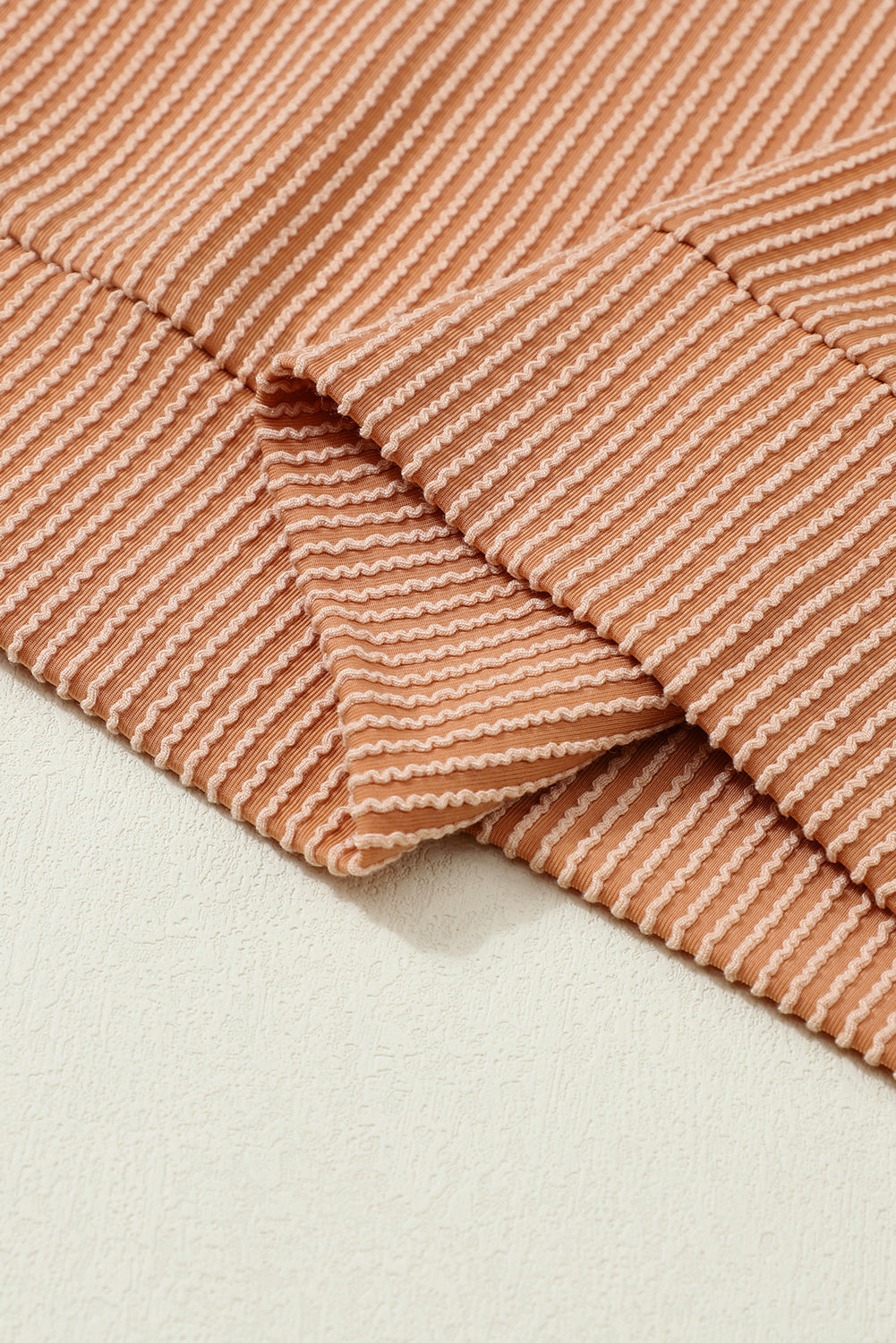 Khaki Color Block Ribbed Loose Long Sleeve Top - The Fair Lady Shop