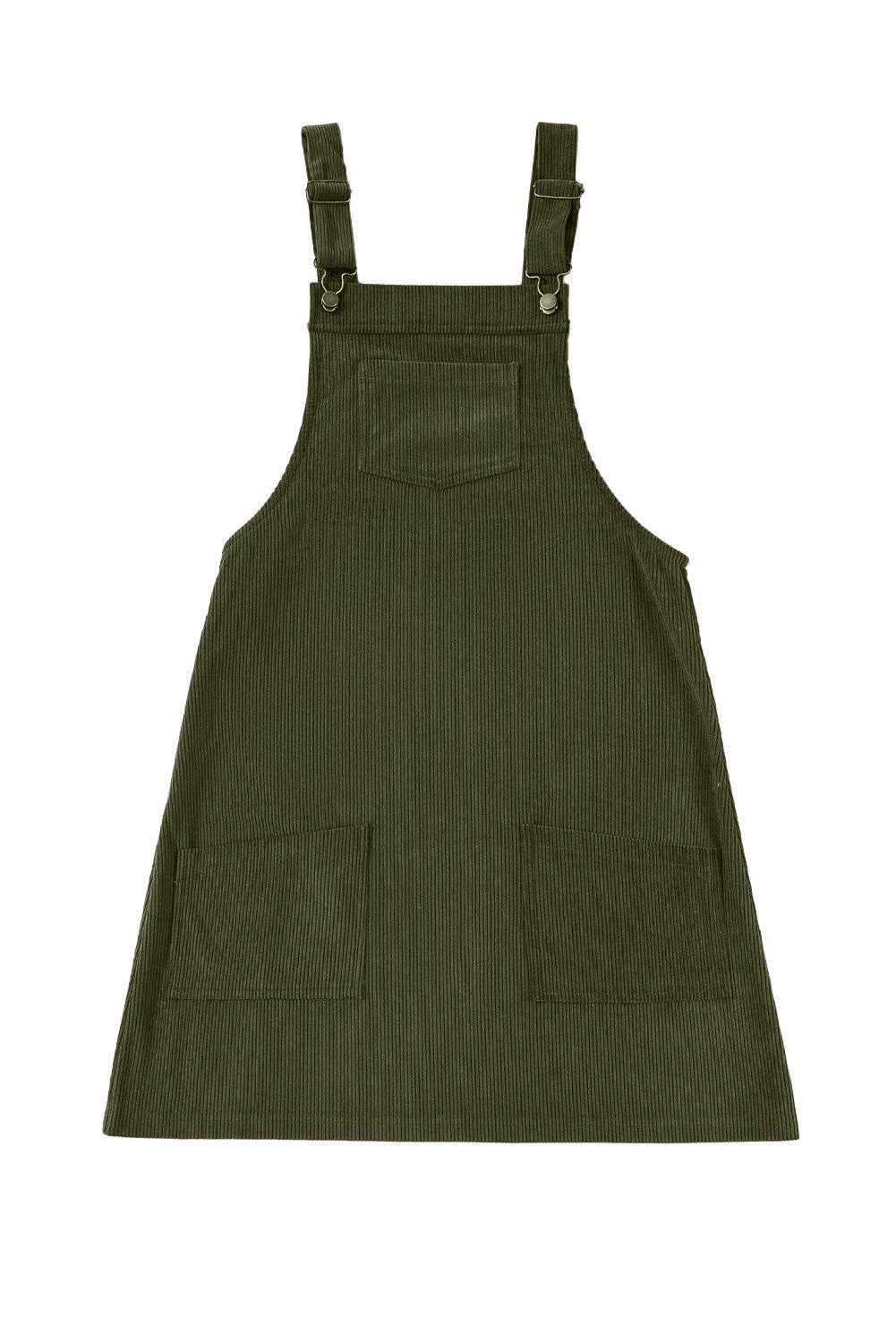 Cinnamon Corduroy Front Pockets Overall Dress - The Fair Lady Shop
