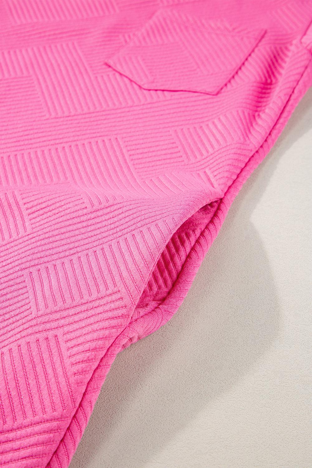 Sachet Pink Plain Textured Pocketed Mini Dress - The Fair Lady Shop