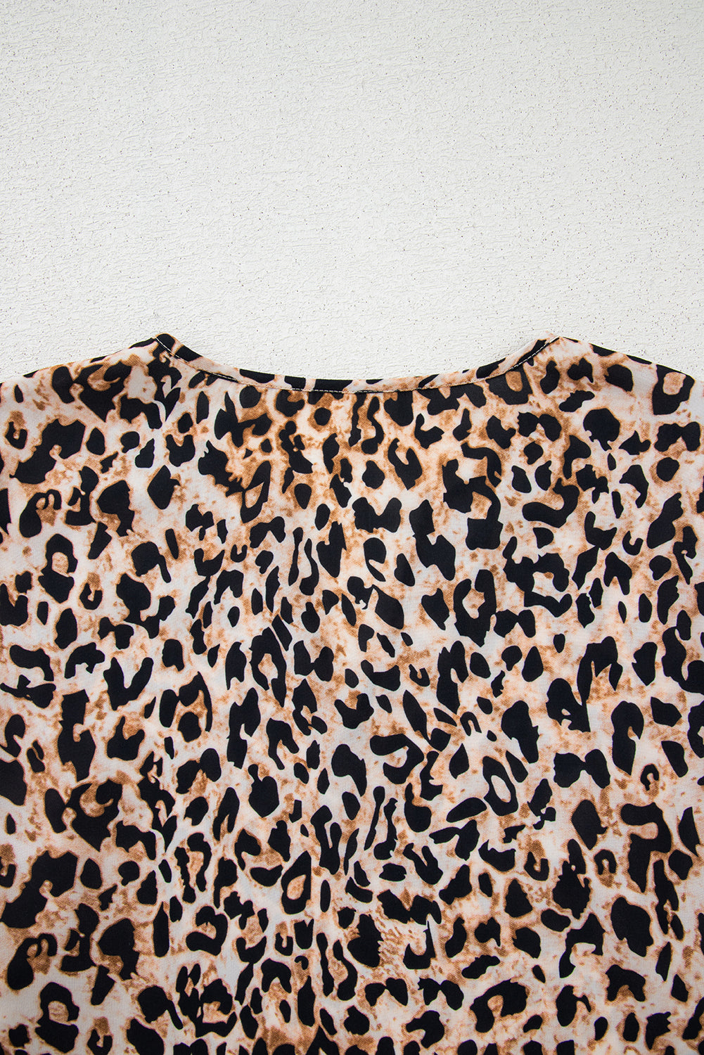 Apricot Leopard V Neck Half Sleeve Blouse - The Fair Lady Shop
