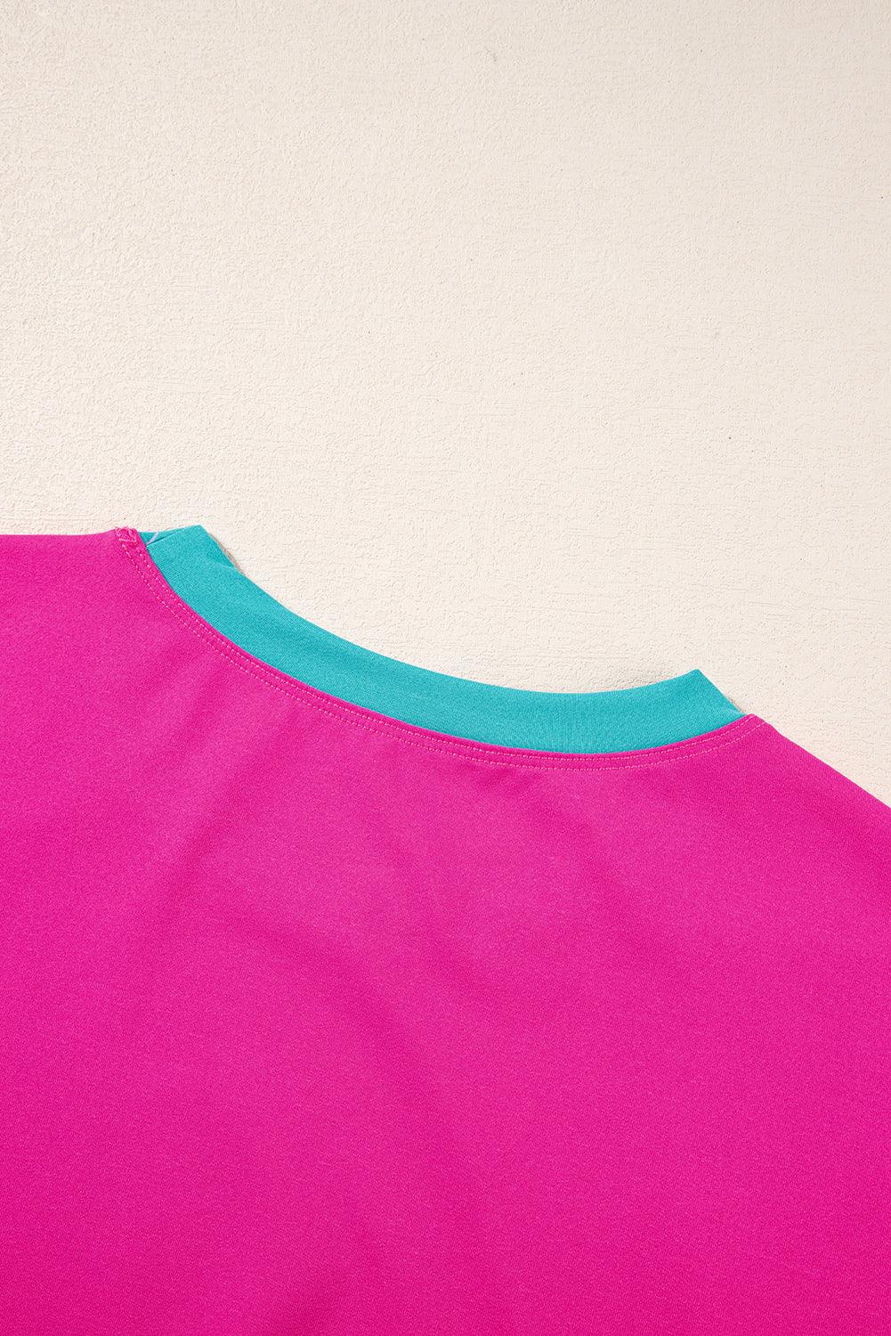 Chestnut Colorblock Cap Sleeve Tee and Wide Leg Pants Set - The Fair Lady Shop