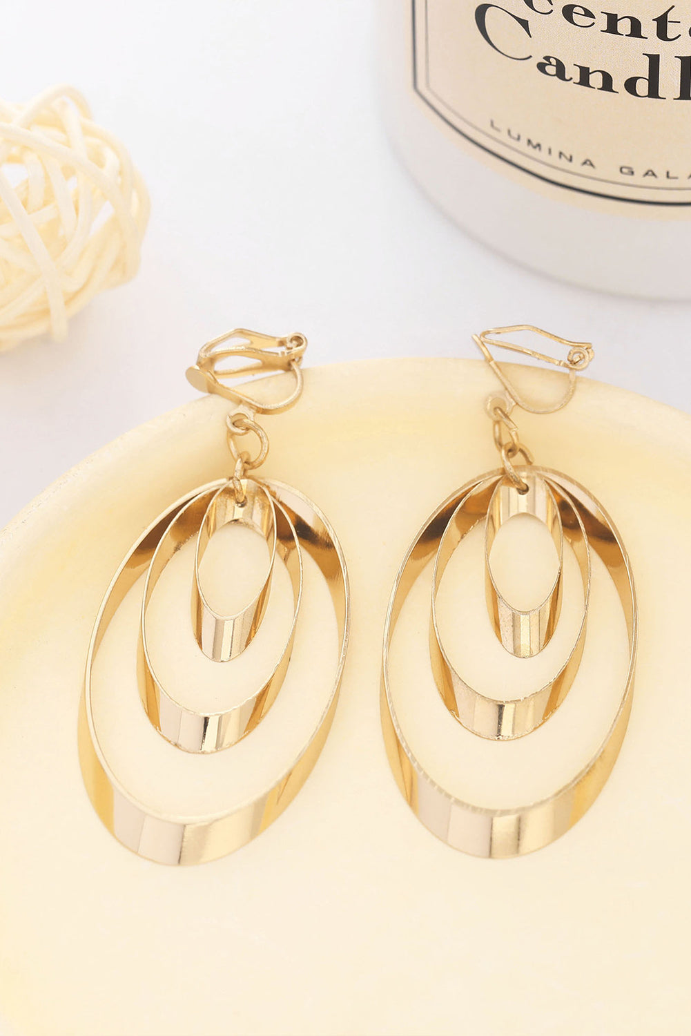 Gold Triple Hoop Dangle Earrings - The Fair Lady Shop