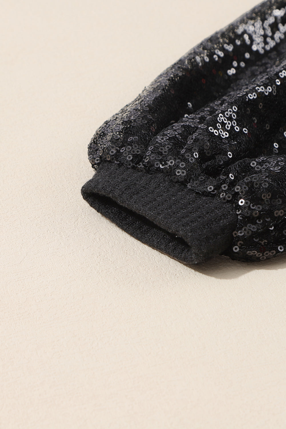 Black Cross Backless Sequin Bishop Sleeve Top - The Fair Lady Shop