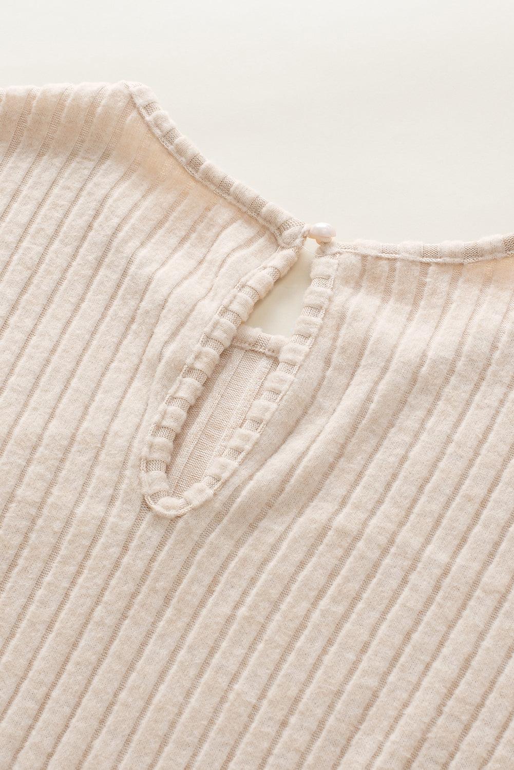 Grass Green Solid Color Ribbed Short Sleeve Wide Leg Jumpsuit - The Fair Lady Shop