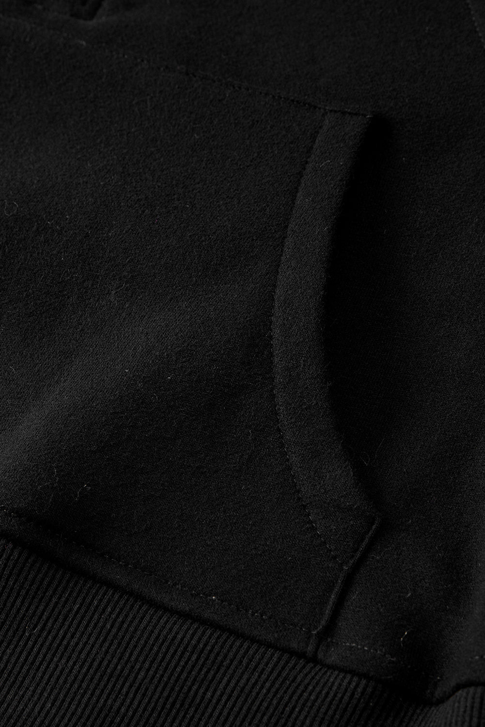 Black Zip Up Stand Collar Ribbed Thumbhole Sleeve Sweatshirt - The Fair Lady Shop