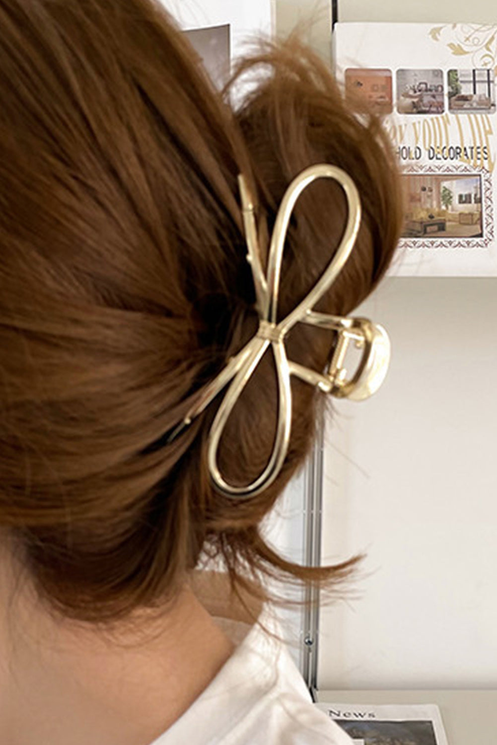 Gold Casual Bowknot Shape Metal Claw Clip - The Fair Lady Shop