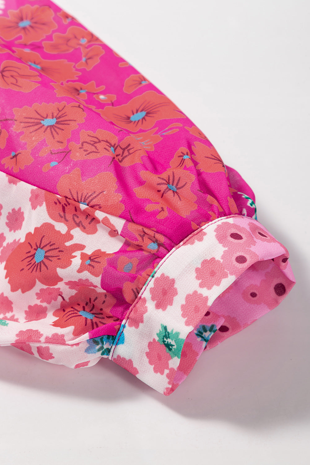 Rose Red Floral Print Dolman Sleeve Blouse - The Fair Lady Shop