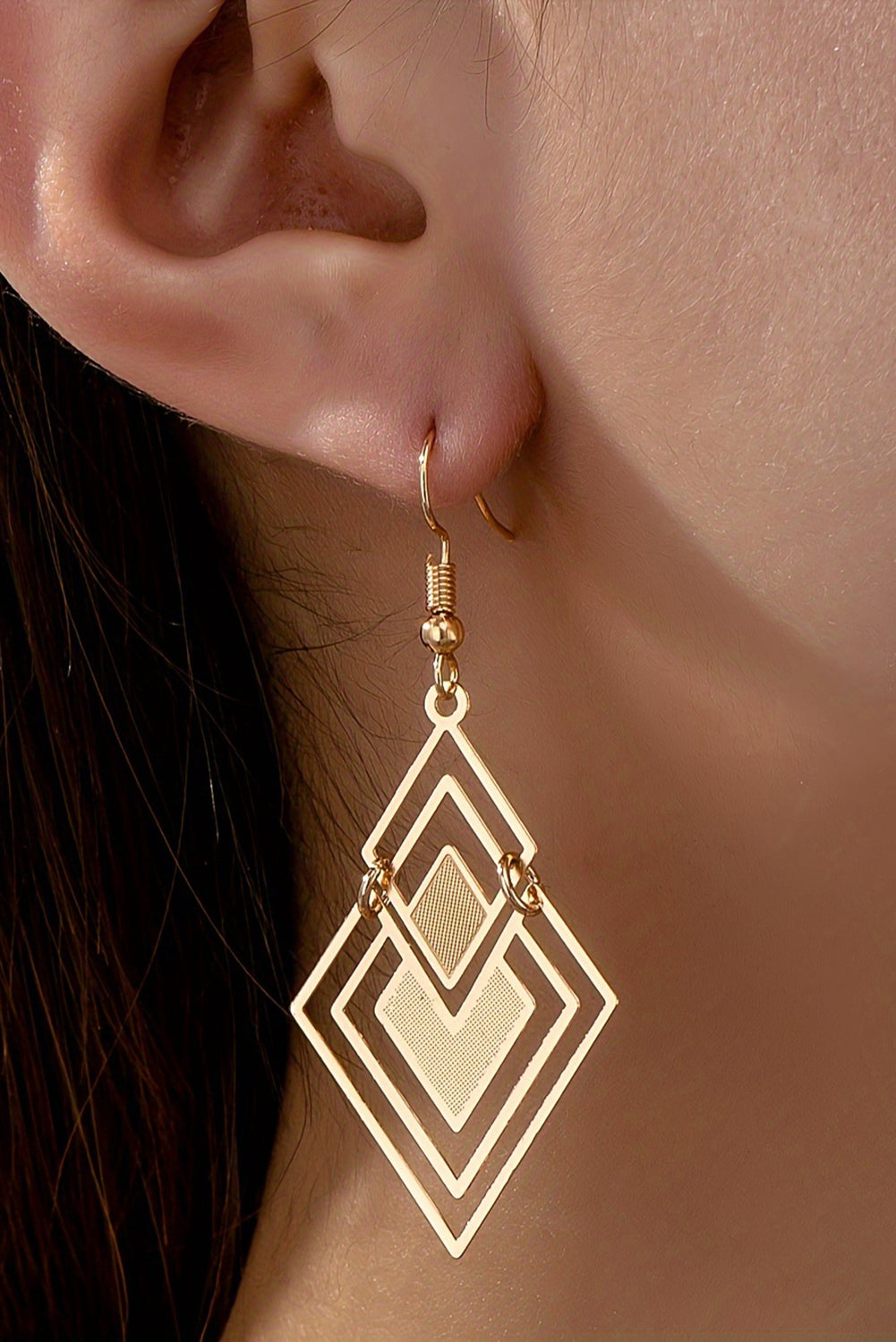 Gold Vintage Geometric Alloy Dangle Earrings - The Fair Lady Shop