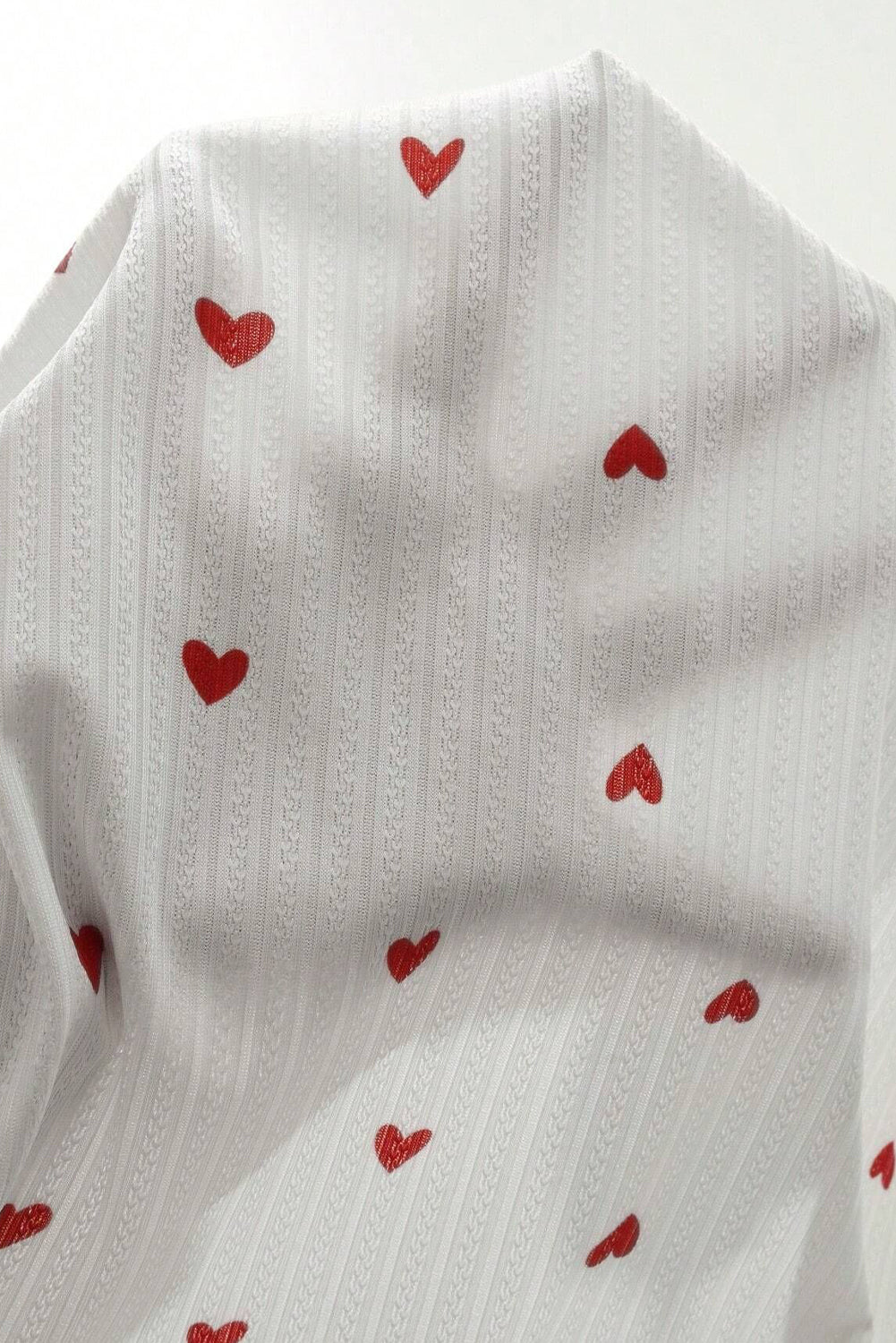 White Valentines Heart Pattern Tee and Pants Pajama Set - The Fair Lady Shop