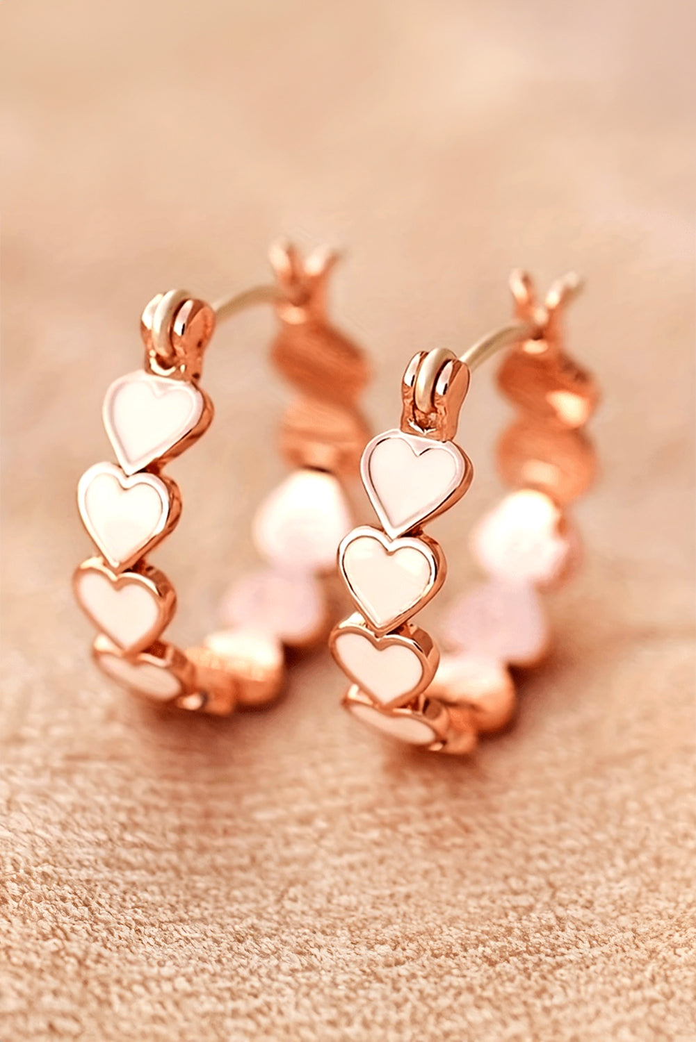 White Valentine Heart Hoop Earrings - The Fair Lady Shop