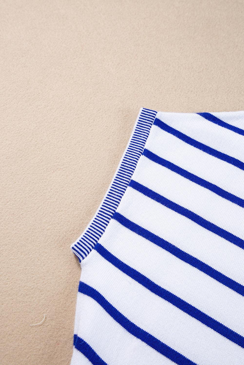 Khaki Stripe Knitted Dolman T Shirt - The Fair Lady Shop