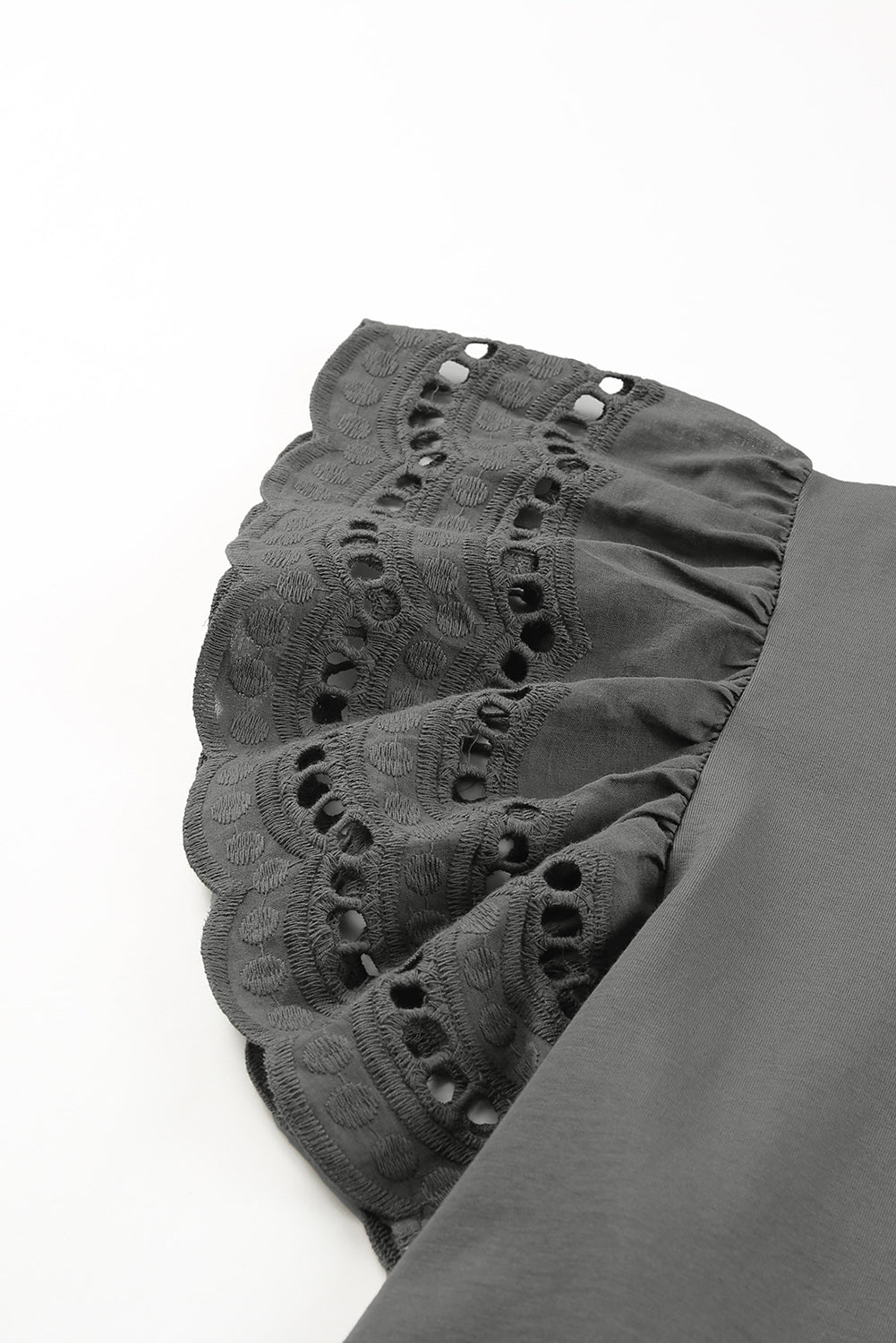 Gray Plus Size Flutter Sleeve Top - The Fair Lady Shop