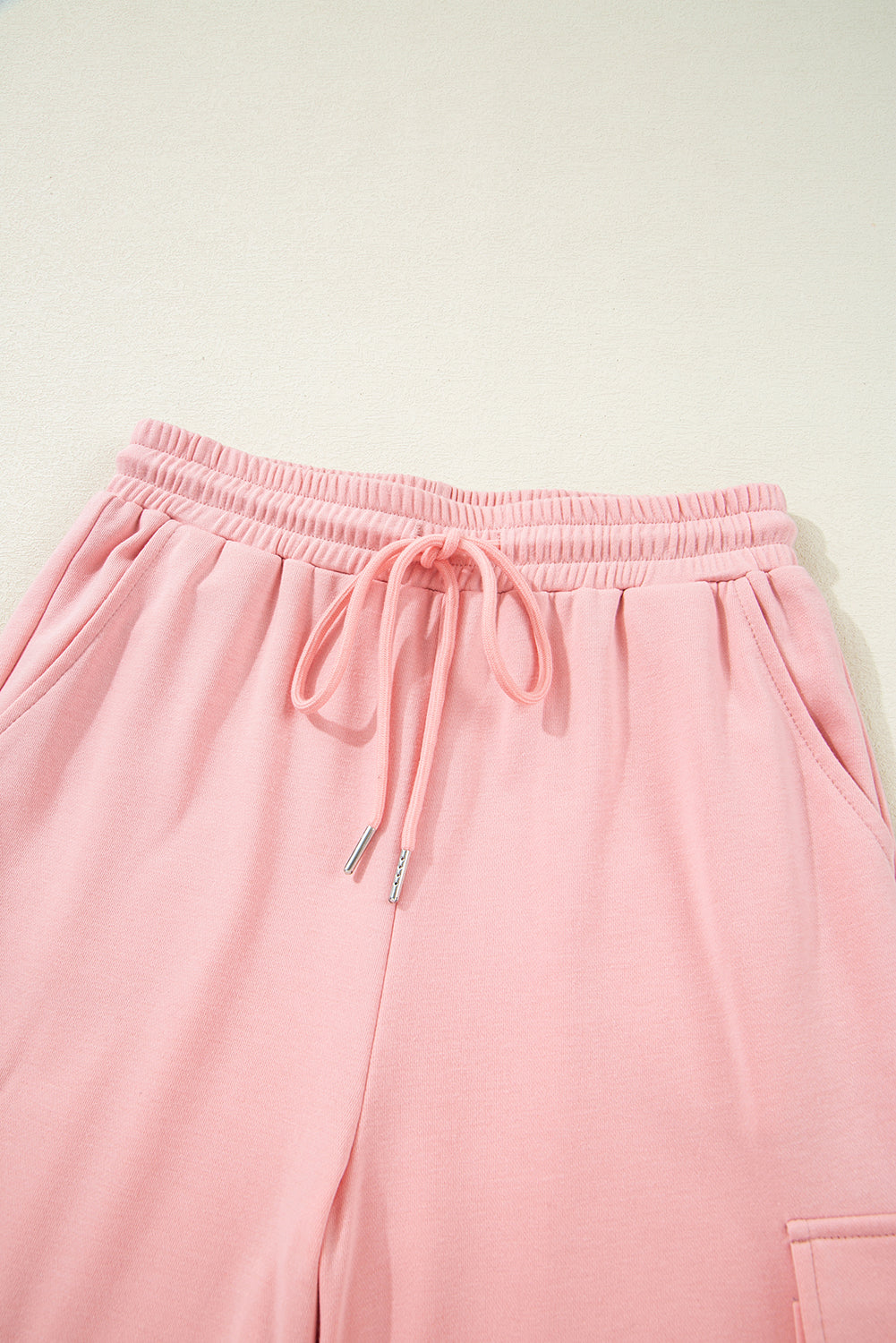 Apricot Pink Half Sleeve T-Shirt & Cargo Sweatpants Set - The Fair Lady Shop