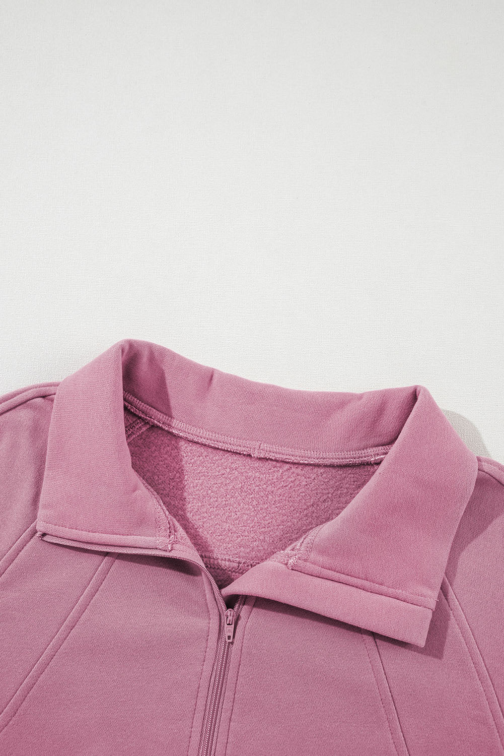Phalaenopsis Zip Up Stand Collar Ribbed Thumbhole Sleeve Sweatshirt - The Fair Lady Shop