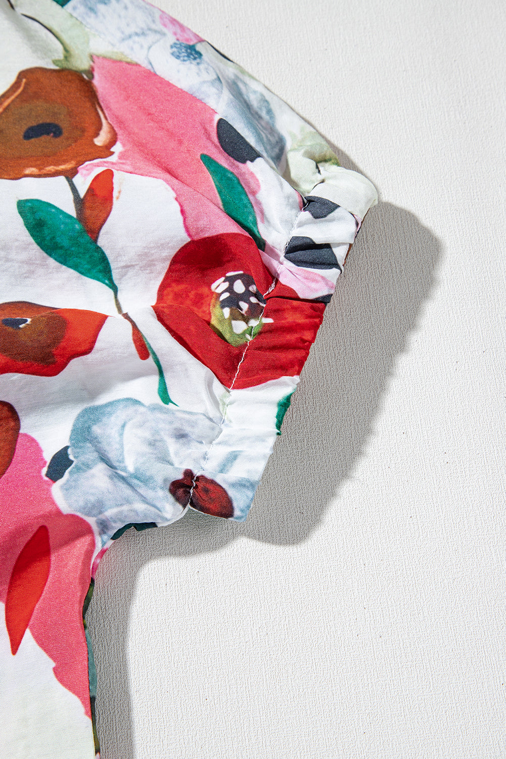 Pink V-Neck Floral Print Boho Blouse - The Fair Lady Shop