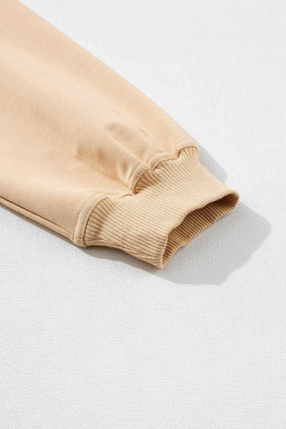 Khaki Sweatshirt Colorblock Flowy Pleated Mini Dress - The Fair Lady Shop
