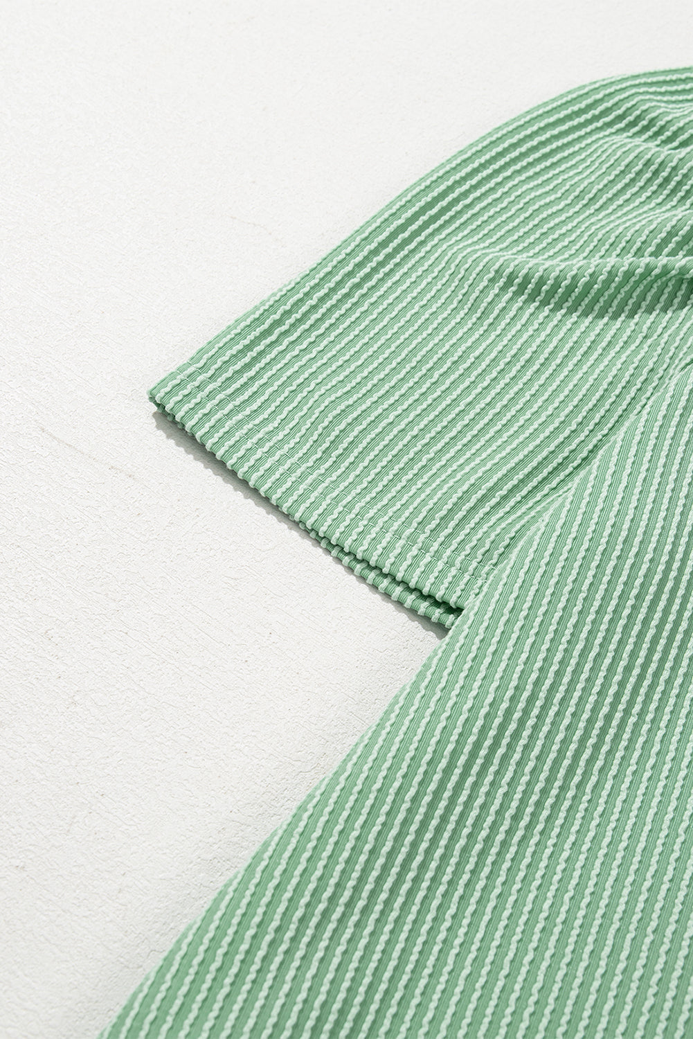 Mint Green Corded Crew Neck Puff Sleeve Mini Dress - The Fair Lady Shop