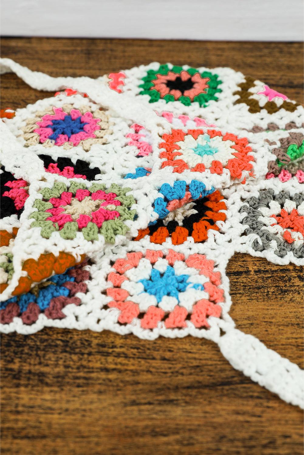 White Boho Floral Crochet Retro Hollowed Tote Bag - The Fair Lady Shop