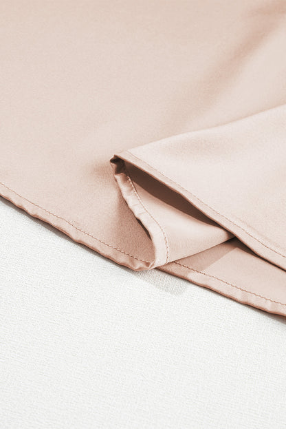 Smoke Gray Smocked Dolman Sleeve Satin Blouse - The Fair Lady Shop
