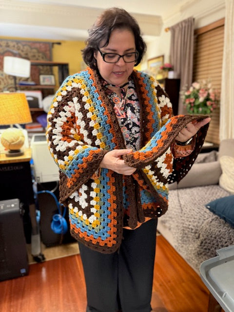 Rebeca’s Signature Earthtone Diamond Poncho | Custom Crochet Beauty - The Fair Lady Shop