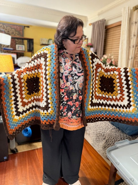 Rebeca’s Signature Earthtone Diamond Poncho | Custom Crochet Beauty - The Fair Lady Shop