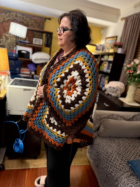 Rebeca’s Signature Earthtone Diamond Poncho | Custom Crochet Beauty - The Fair Lady Shop