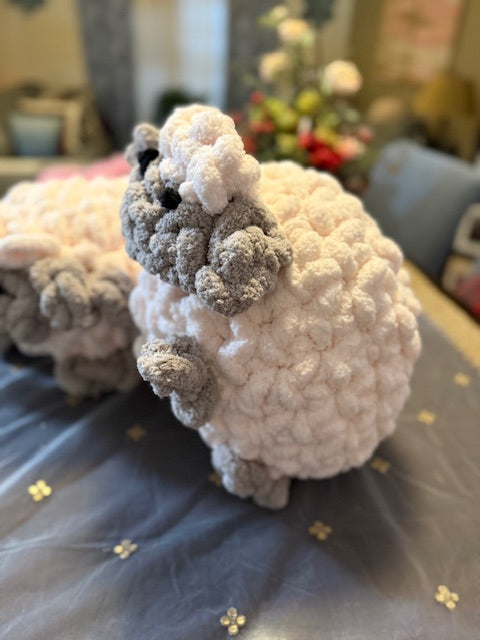 Snuggle Sheep Duo – Handcrafted Crochet Plushies by Rebeca - The Fair Lady Shop