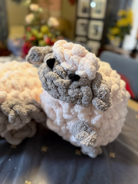 Snuggle Sheep Duo – Handcrafted Crochet Plushies by Rebeca - The Fair Lady Shop