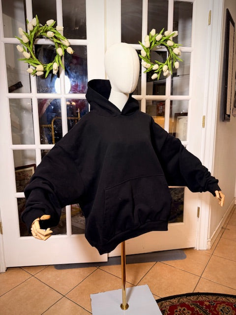 Luxury Italian Heavyweight Hoodie – 600GSM French Terry – Boxy Fit Streetwear Black