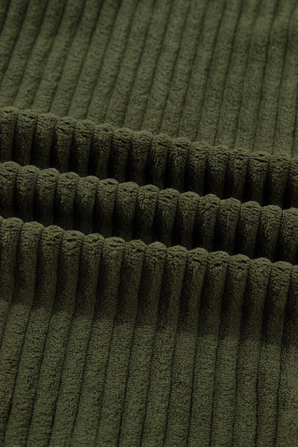 Green Moss Ribbed Fleece Plaid Print Patchwork Button Up Jacket