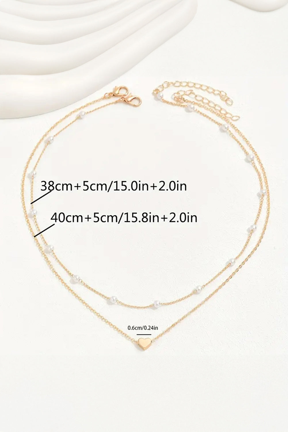 Gold Pearl Heart Chain Necklace - The Fair Lady Shop