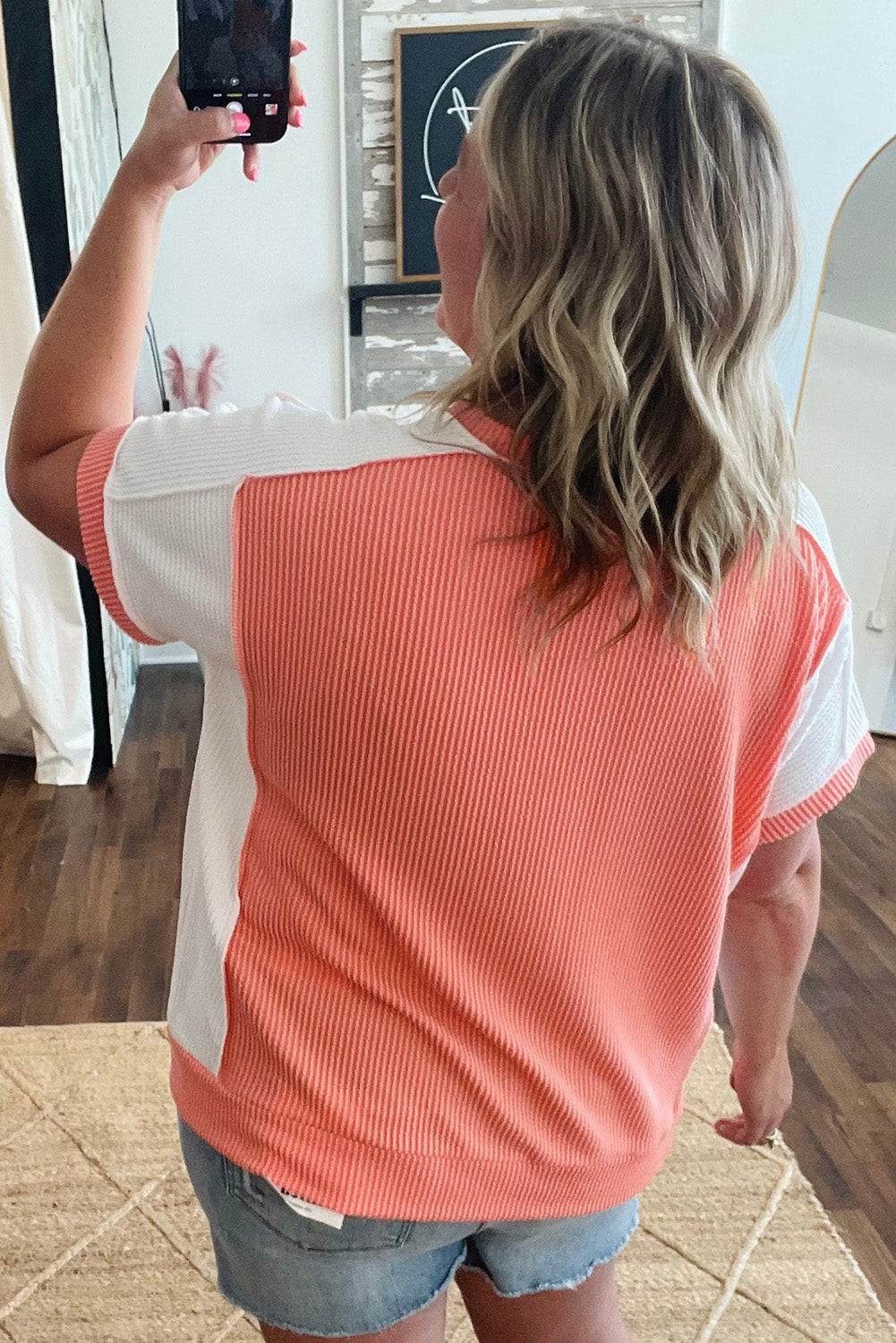 Carrot Twist Rib Colorblock Plus Size Top - The Fair Lady Shop