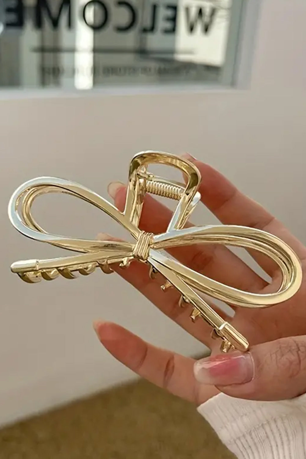 Gold Casual Bowknot Shape Metal Claw Clip - The Fair Lady Shop