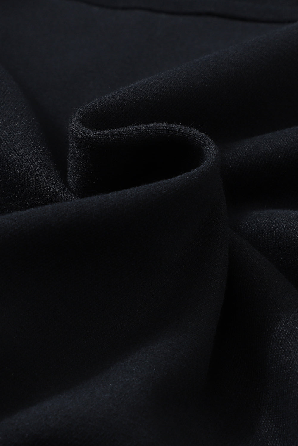 Black Zip Up Stand Collar Ribbed Thumbhole Sleeve Sweatshirt - The Fair Lady Shop