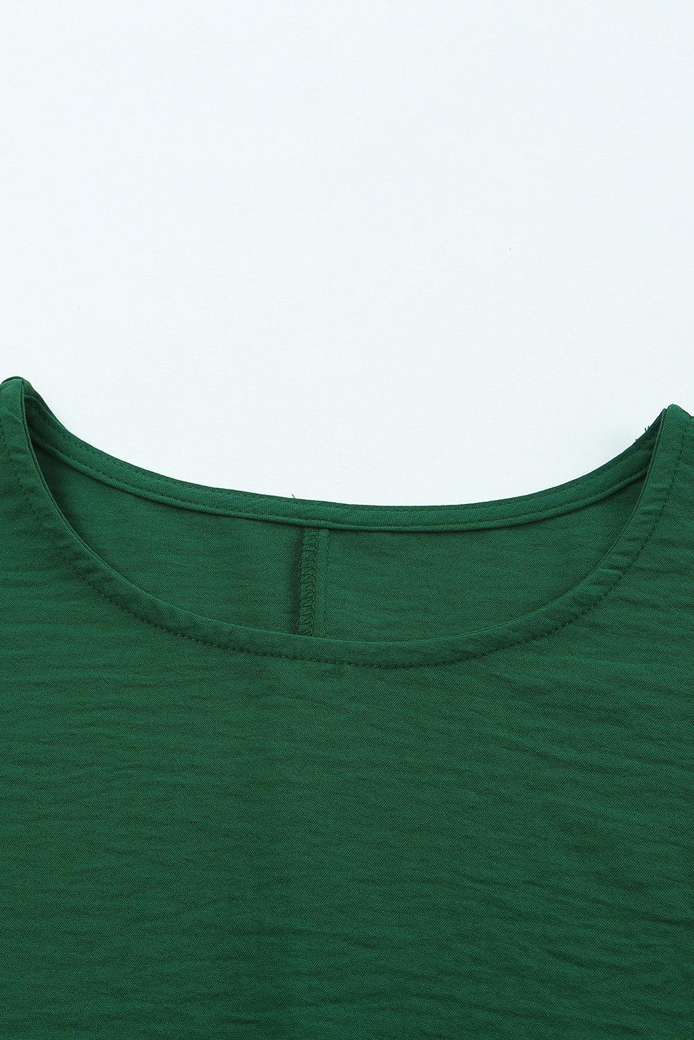 White Plain & Casual Shirred Cuffs Half Sleeve Top - The Fair Lady Shop