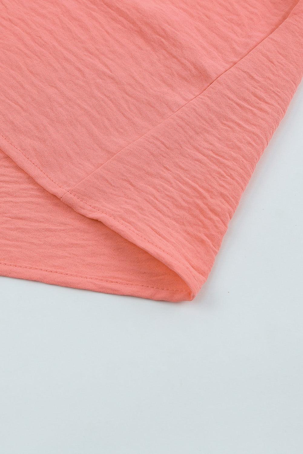White Plain & Casual Shirred Cuffs Half Sleeve Top - The Fair Lady Shop