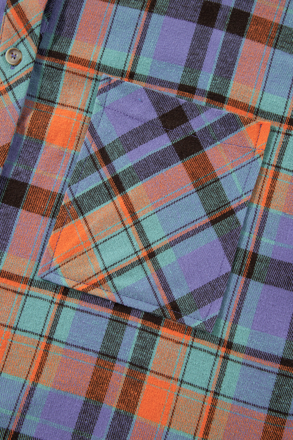 Orange Plaid Print Pocket Loose Shirt - The Fair Lady Shop