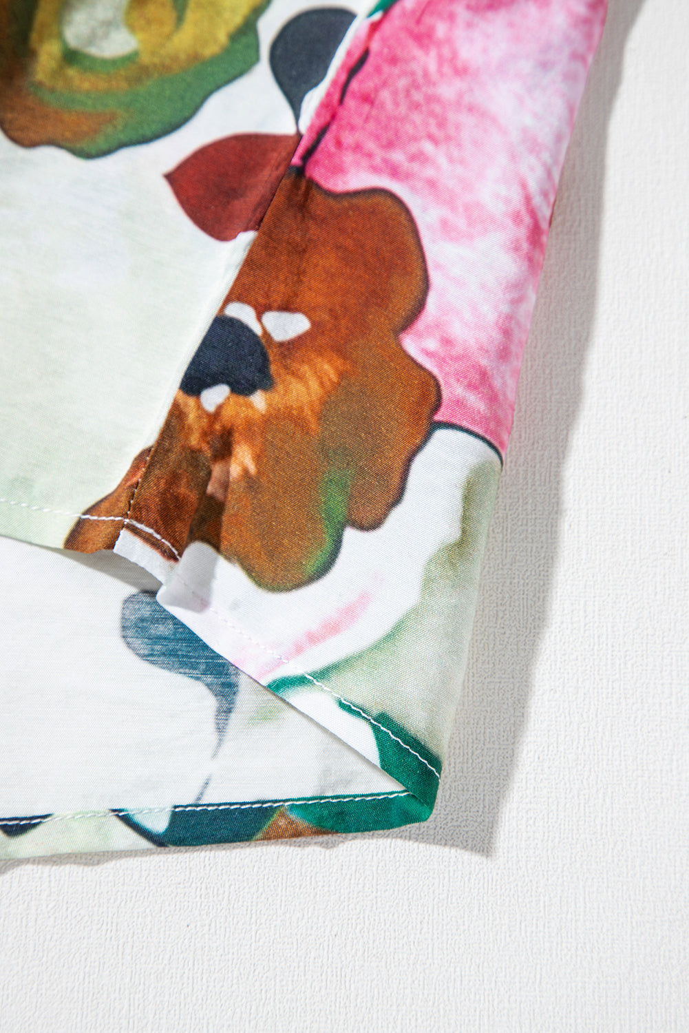 Pink V-Neck Floral Print Boho Blouse - The Fair Lady Shop