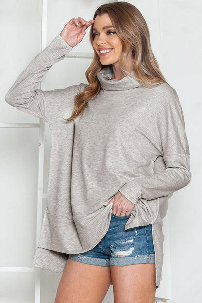 Green Cowl Neck Loose Fit Tunic Top - The Fair Lady Shop