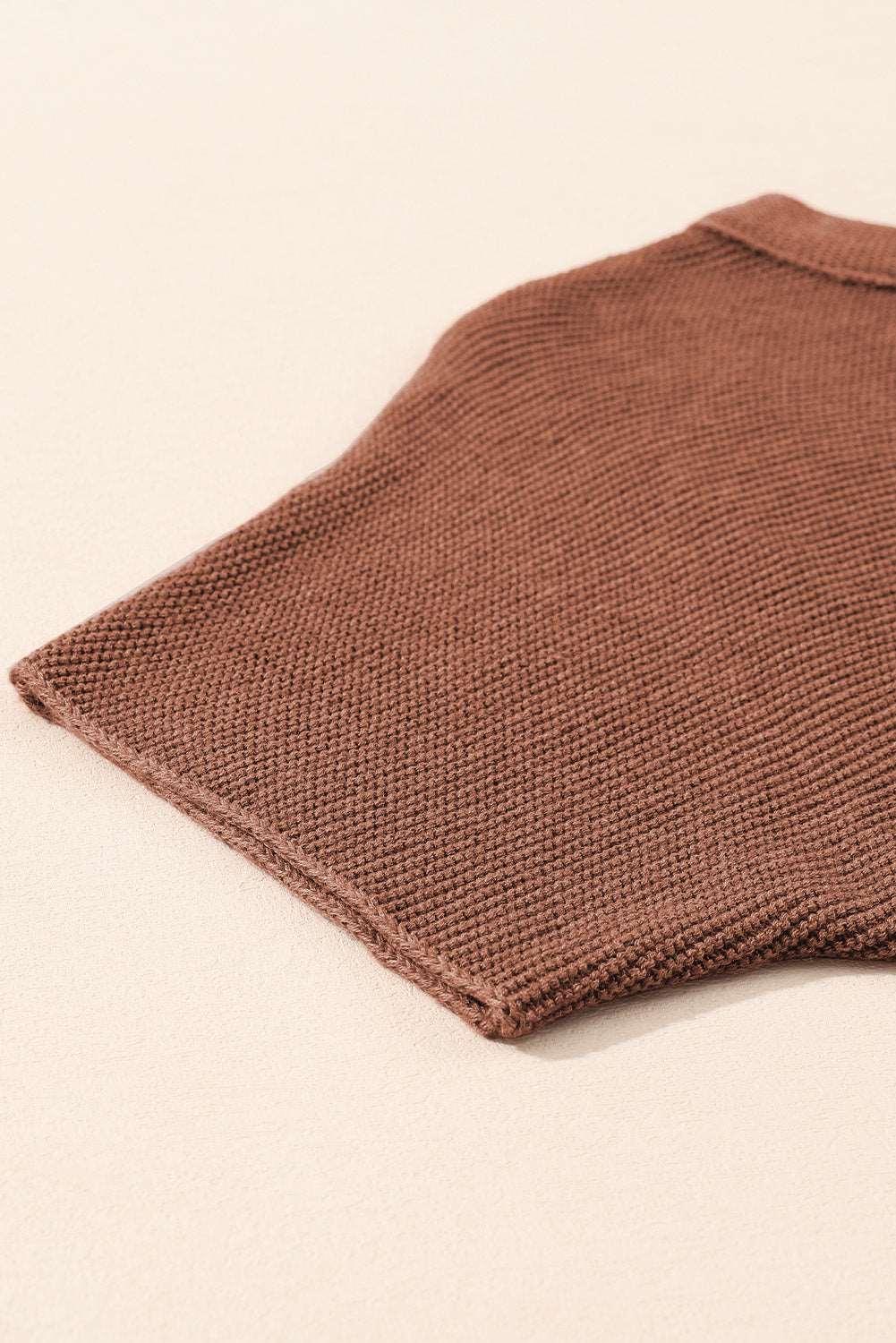 Apricot Mock Neck Short Batwing Sleeve Sweater - The Fair Lady Shop